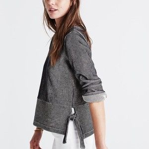 Madewell French Rib Side-Tie Pullover Thick Knit Sweater Size Medium